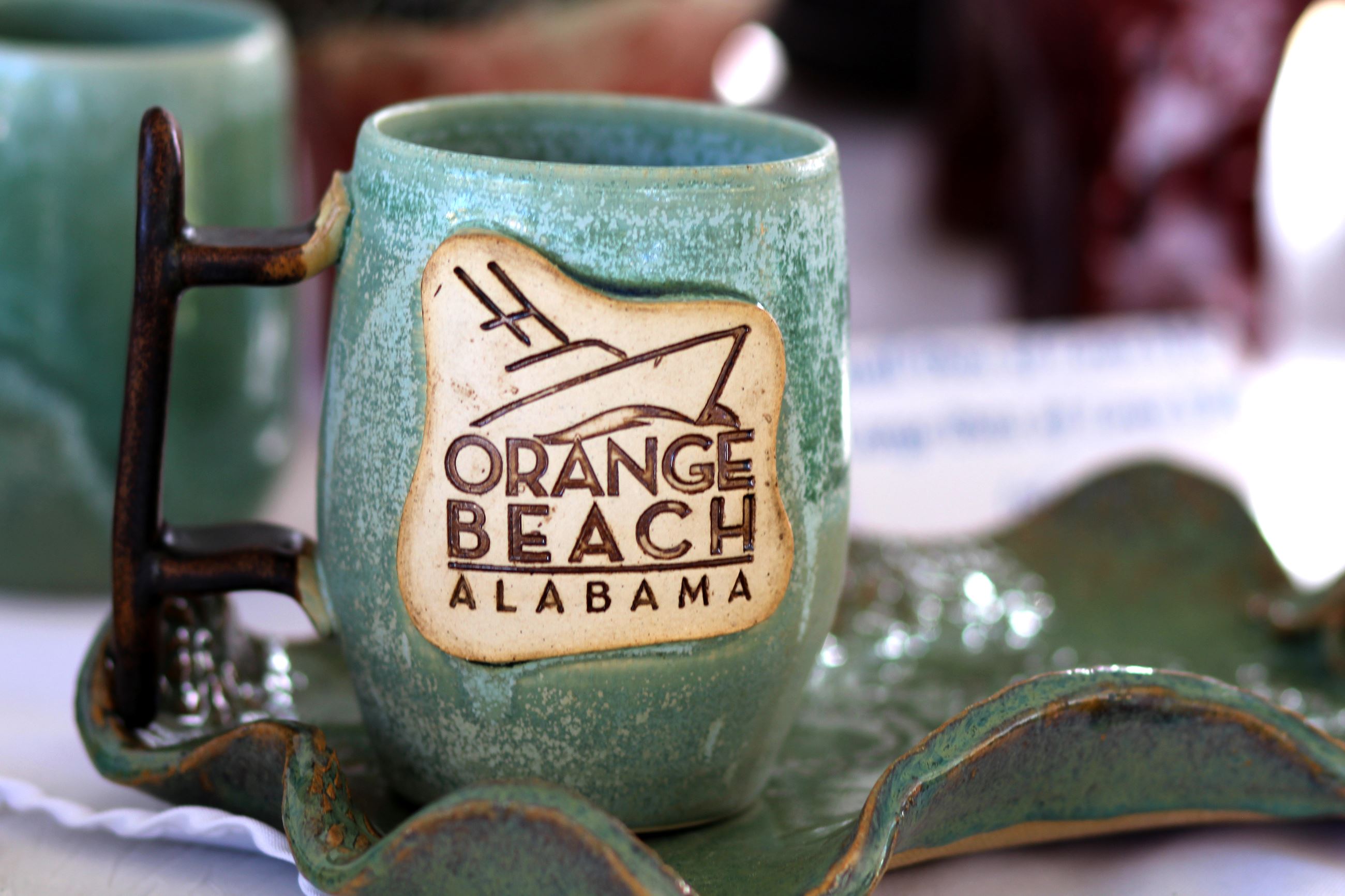 Clay mug and tray
