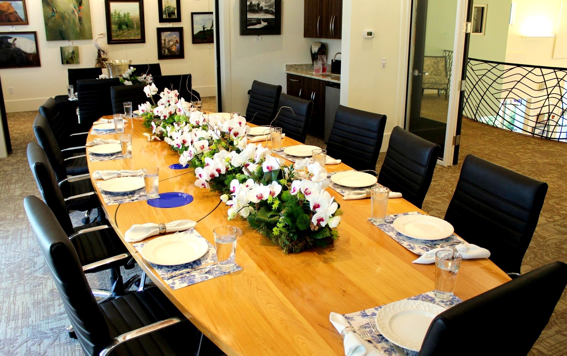 conference room table with chairs