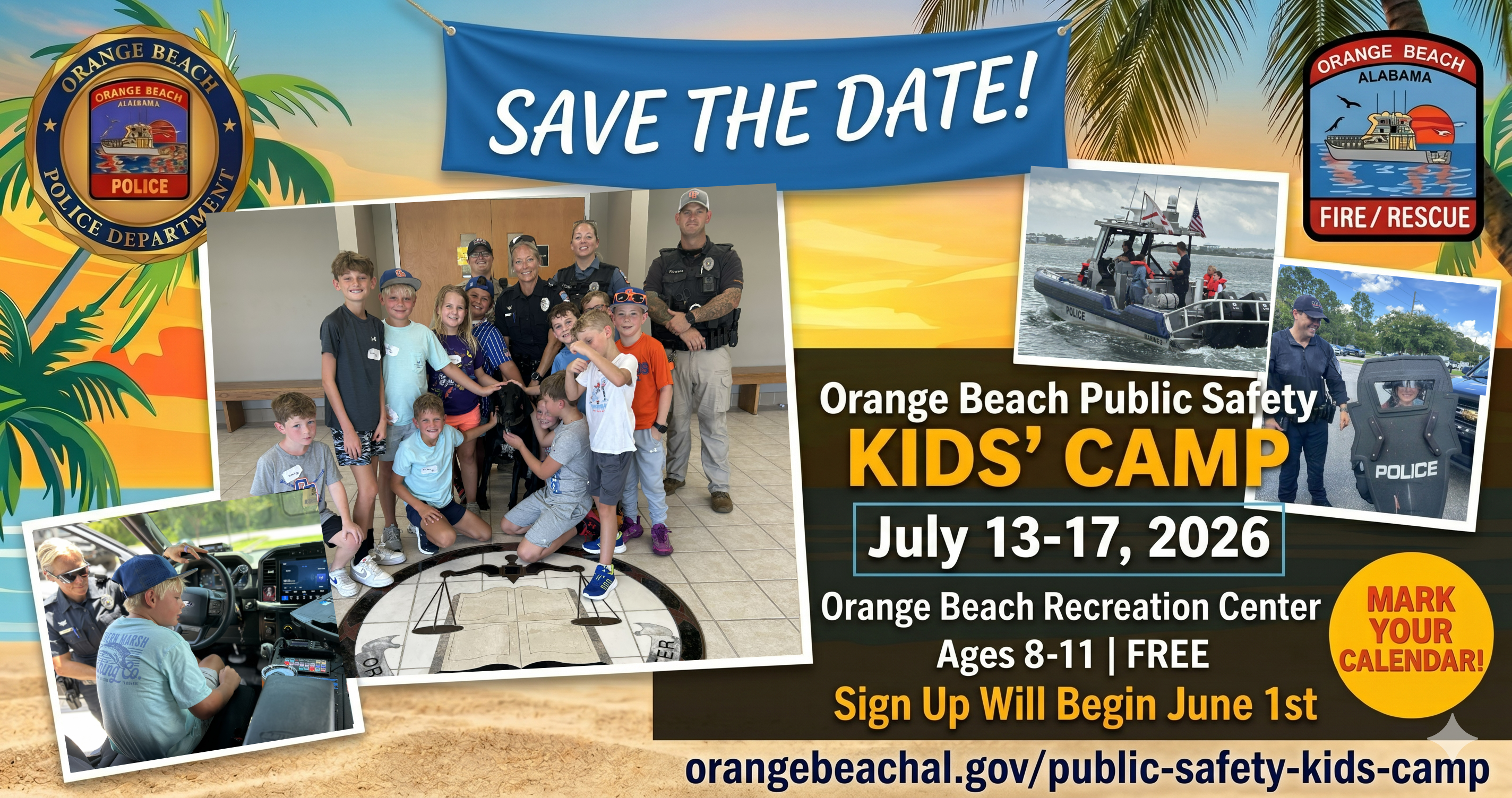 2026 Public Safety Kids' Camp Save The Date promotional graphic