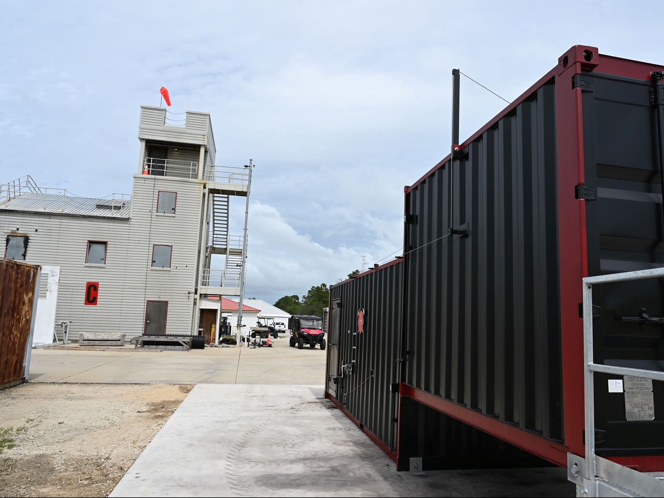 Flashover Simulator with Training Tower in background