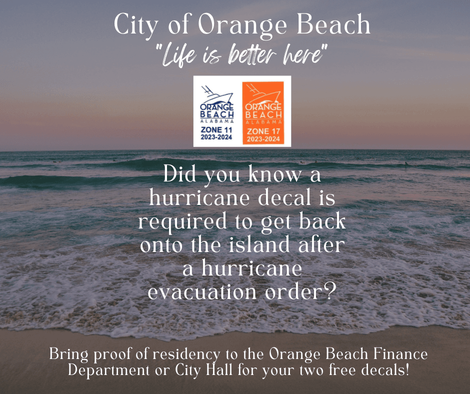Hurricane Decal graphic with the words "Did you know a hurricane decal is required..."