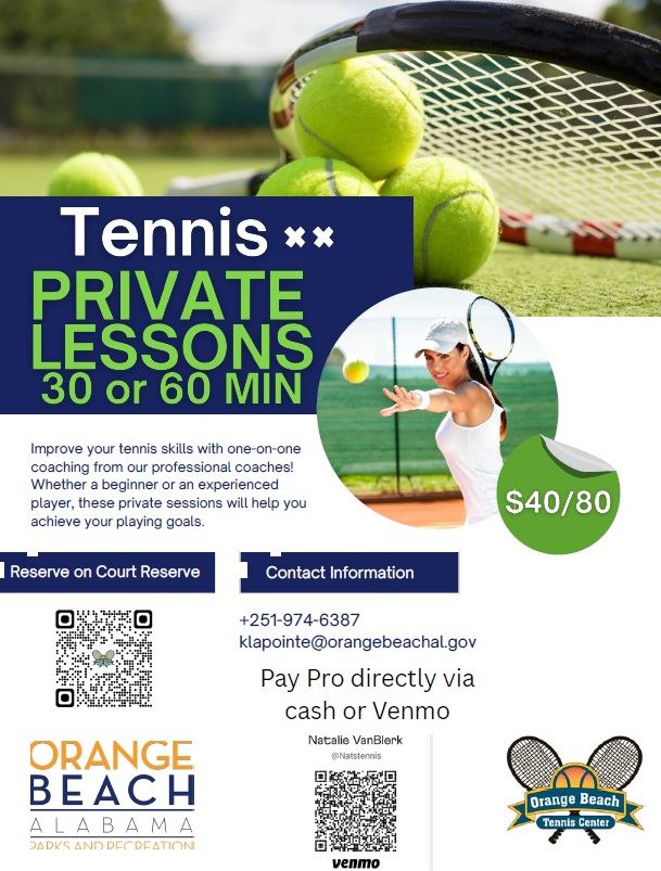 Orange Beach Tennis Center Private Lessons