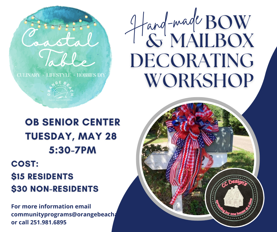 Bow Making & Mailbox Decorating Workshop promotional graphic
