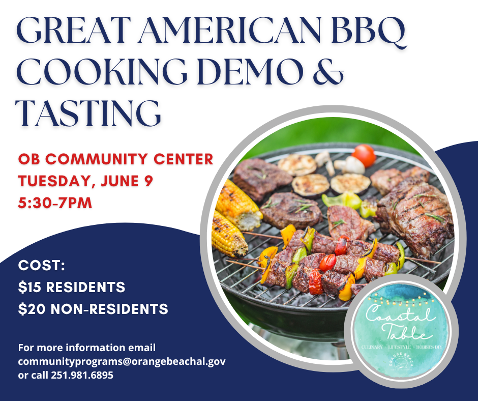 All-American BBQ - Cooking Demo and Taste Testing promotional graphic