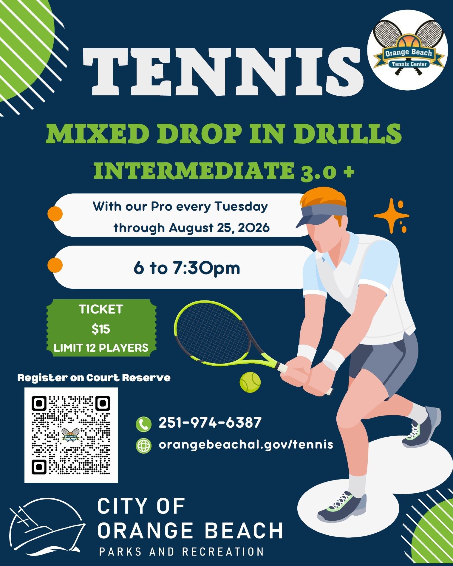 Orange Beach Tennis Center Mixed Drills Summer 2026